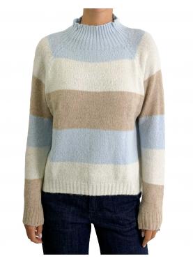 Maglione a righe collo alto
